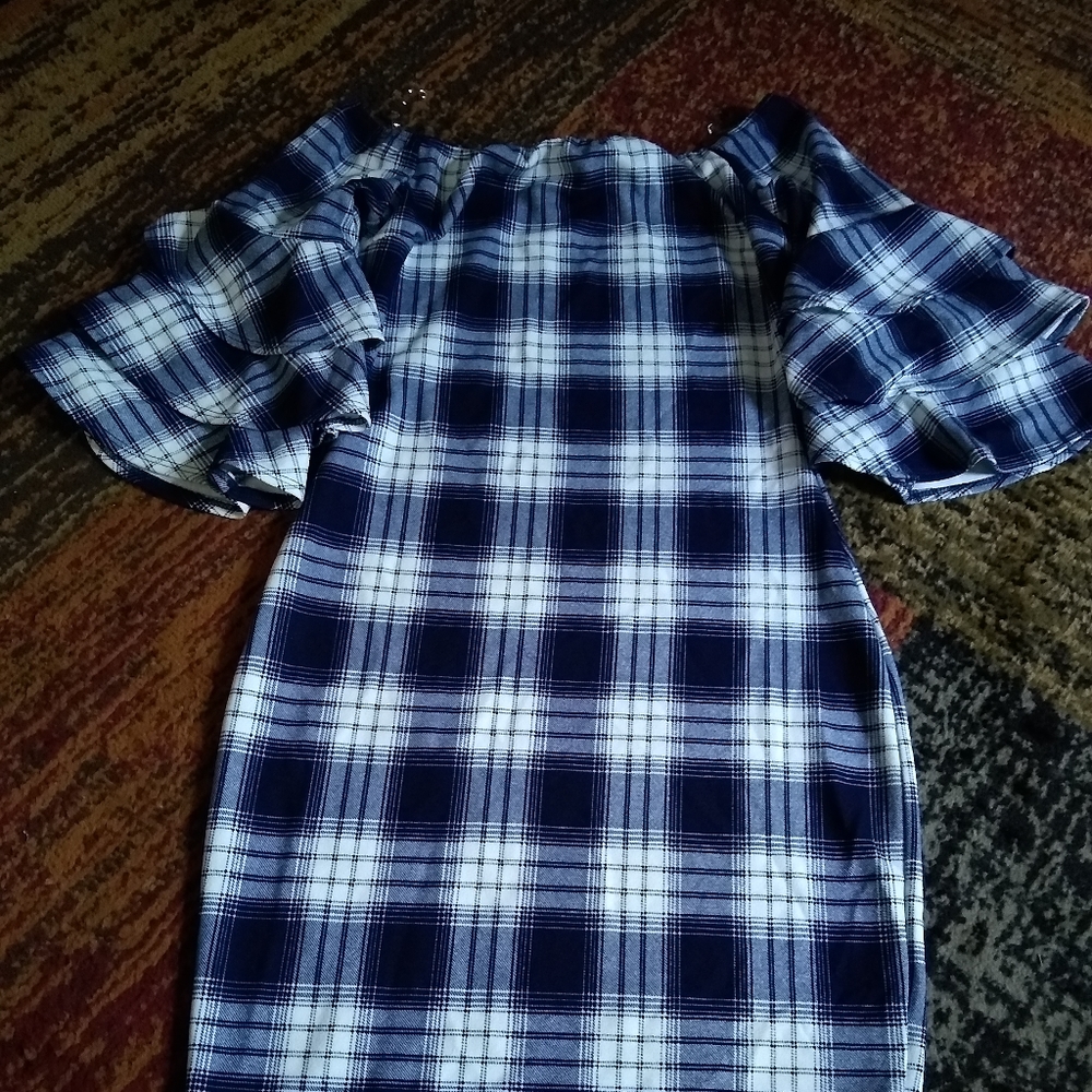 Blue checkered dress